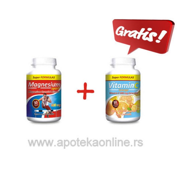 MAGNESIUM SPORT TABLETE + VITAMIN C 500mg GRATIS - Online Apoteka MAGNESIUM SPORT TABLETE + VITAMIN C 500mg GRATIS